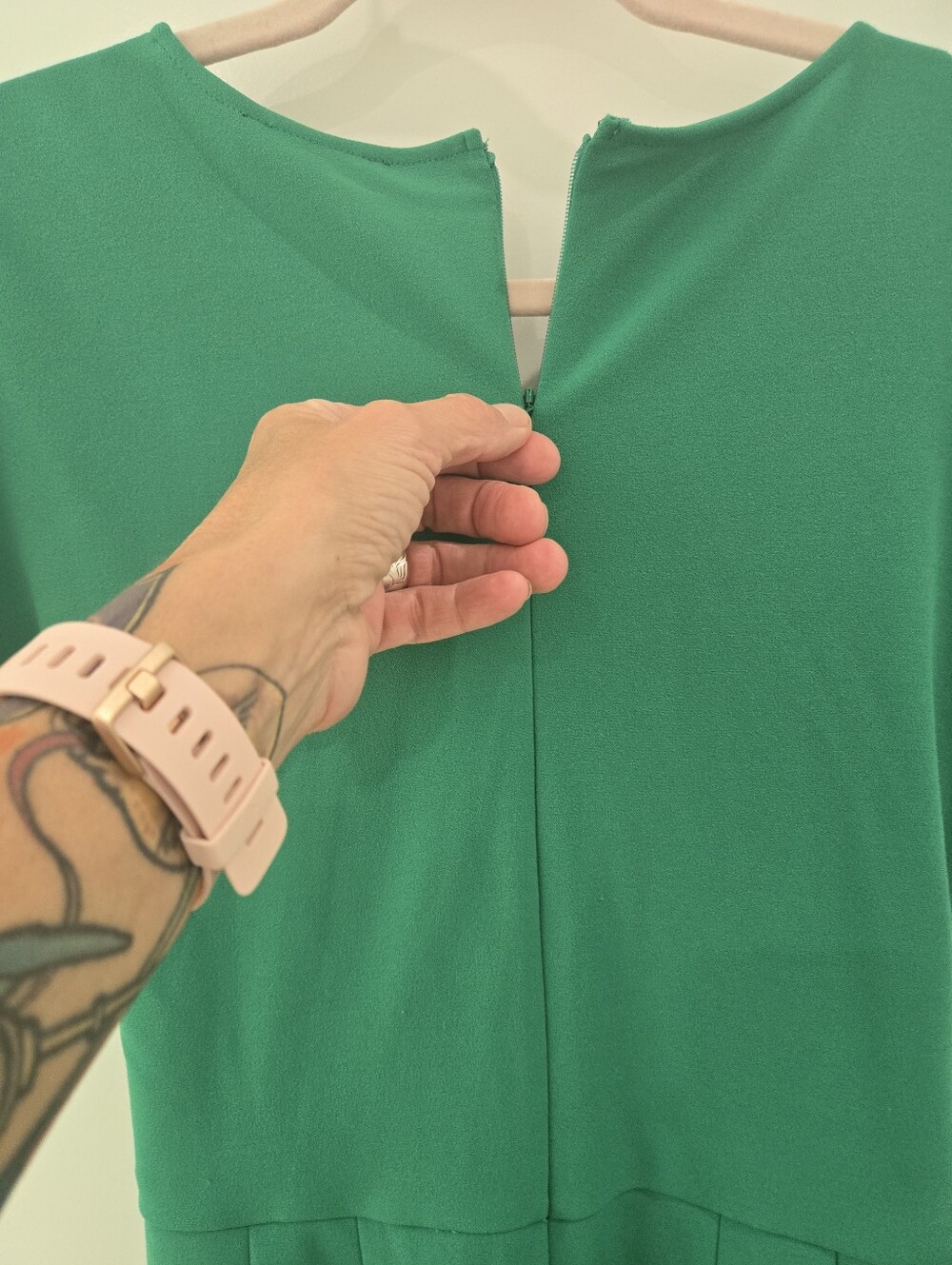 Express Emerald Green V-Neck Tie-Waist Jumpsuit - Picture 8 of 12